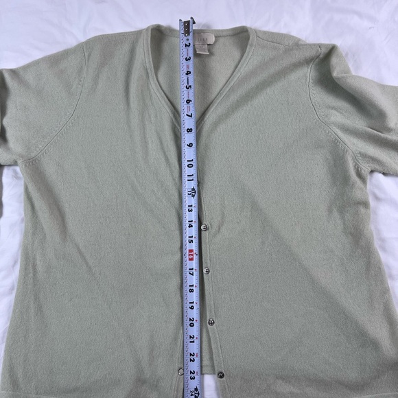 J. Jill 100% Cashmere long sleeve cardigan light green XL Tall - Picture 5 of 9